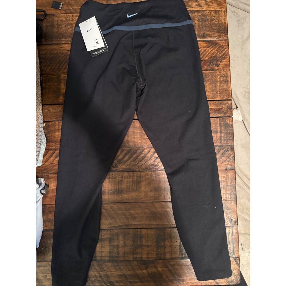 Nike Womens Dri-Fit One High-Rise 7/8 Training Leggings Black/Grey L New - Picture 2 of 5